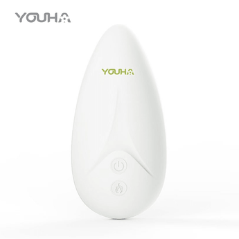 Youha borstmassage apparaat met warmte en trilfunctie, vooraanzicht, stimuleert melkstroom en ontspant borsten tijdens borstvoeding.