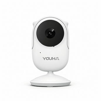 Losse witte Youha Care babyfooncamera met nachtzicht en ronde standaard, geschikt als extra camera voor de Youha Babyfoon Care.
