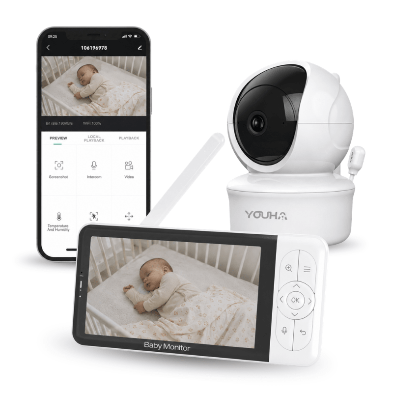 Babyphone mit 1 oder 2 Kameras, Farbdisplay und App